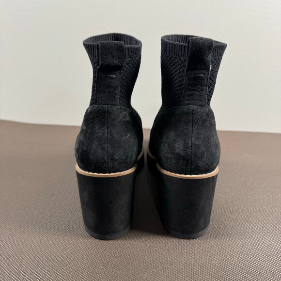 Eileen Fisher Womens London Recycled Stretch Knit Bootie Black Wedge Pull On 8.5 - Picture 7 of 8